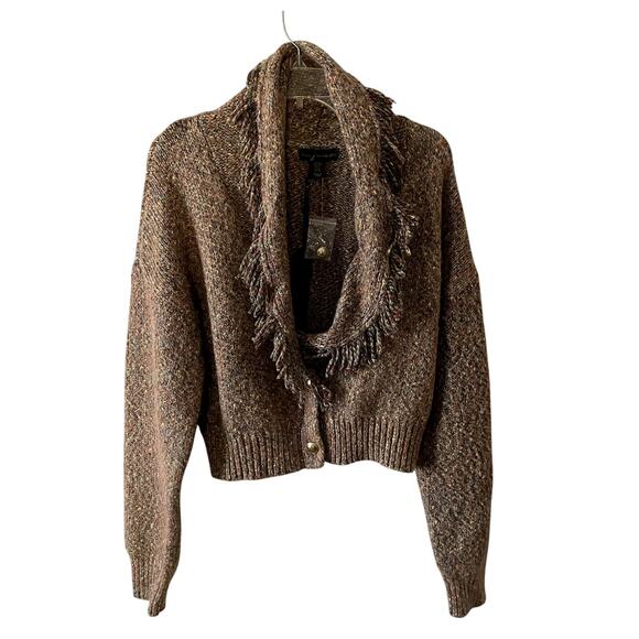 NWT House of Harlow Metallic Fringe Cardigan Sweater Size XL - Picture 3 of 6